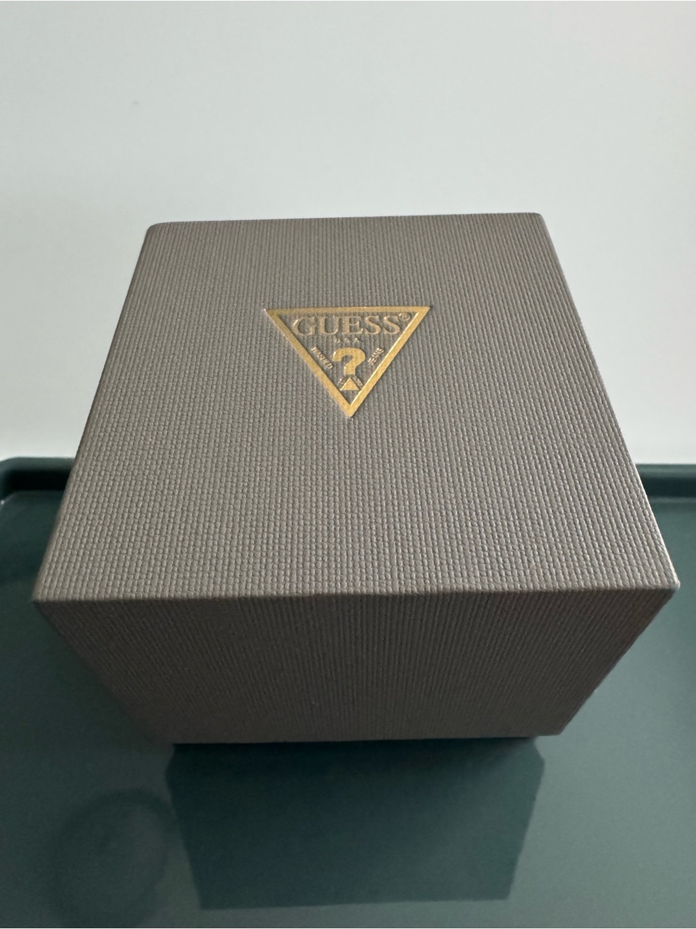 Authentic GUESS Watch Gift Box Empty with Display Pillow Textured Grey Gold